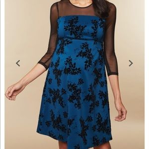 Mesh Sleeve Floral Maternity Dress